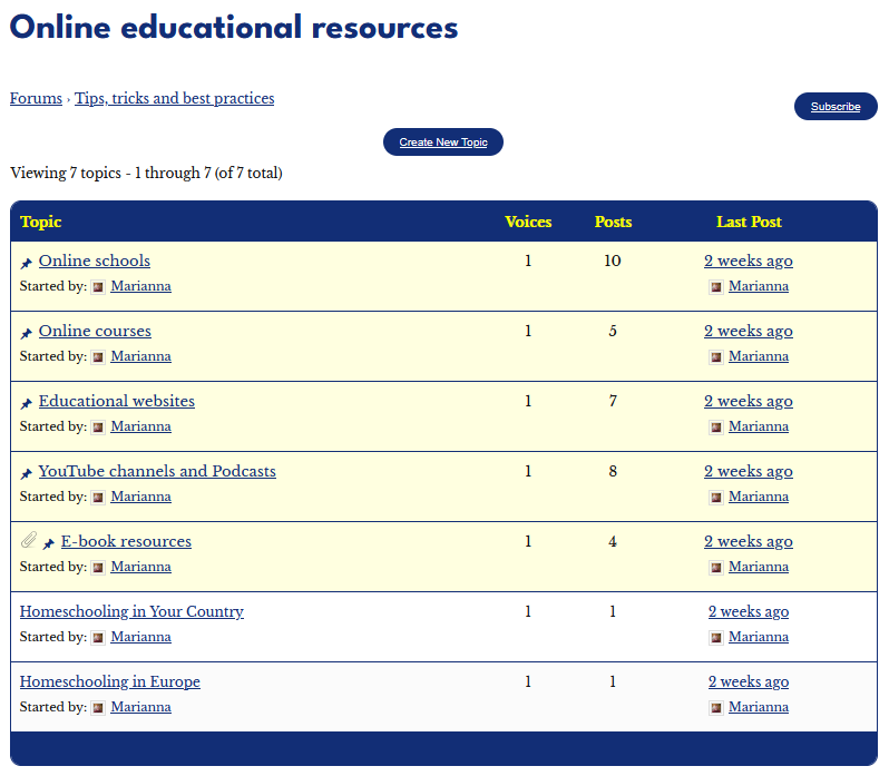 Online Educational Resources