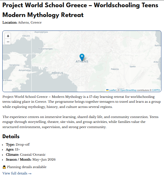 Single Hub Detail Page